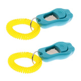 Maxbell 2Pcs Big Button Dog Cat Training Clicker, Clickers with Wrist Bands Blue