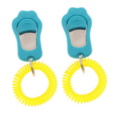Maxbell 2Pcs Big Button Dog Cat Training Clicker, Clickers with Wrist Bands Blue