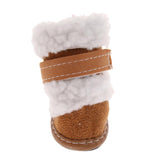 Maxbell 4pcs Winter Pet Dog Shoes Cute Puppy Anti-Slip Soft Fleece Snow Boots Khaki S