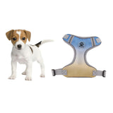 Max Adjustable Dog Chest Strap Harness Pet Dog Soft Fashion Vest L Yellow Blue