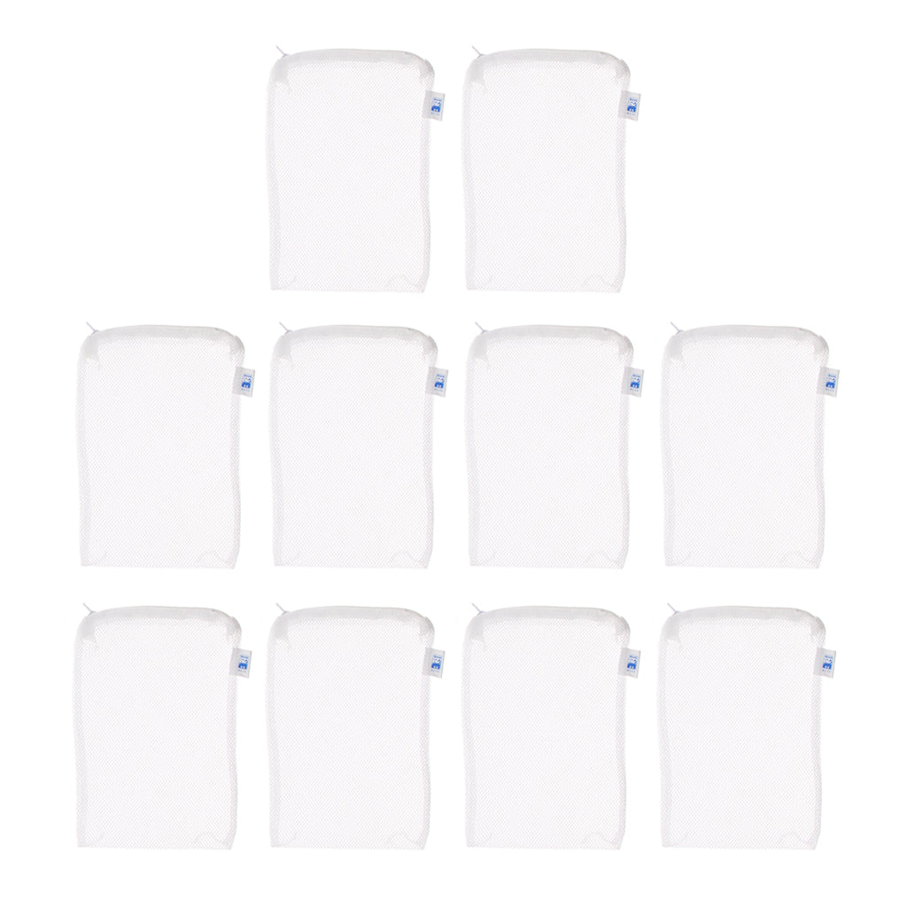 Max 10 Pcs Zipped Fish Tank Filter Material Mesh Bag Isolation Bag 15x20cm White