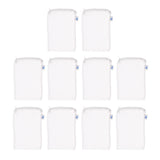 Max 10 Pcs Zipped Fish Tank Filter Material Mesh Bag Isolation Bag 15x20cm White