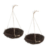 Max 2PCS Rattan Bird Nest Swinging Toy Cage Perch Stand for Parrot Budgie L