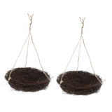 Max 2PCS Rattan Bird Nest Swinging Toy Cage Perch Stand for Parrot Budgie L