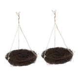 Max 2PCS Rattan Bird Nest Swinging Toy Cage Perch Stand for Parrot Budgie L