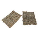 Max 2 PCS Handwoven Straw Cage Mat Sleep Bed and Chew Toy for Small Pet Rabbit