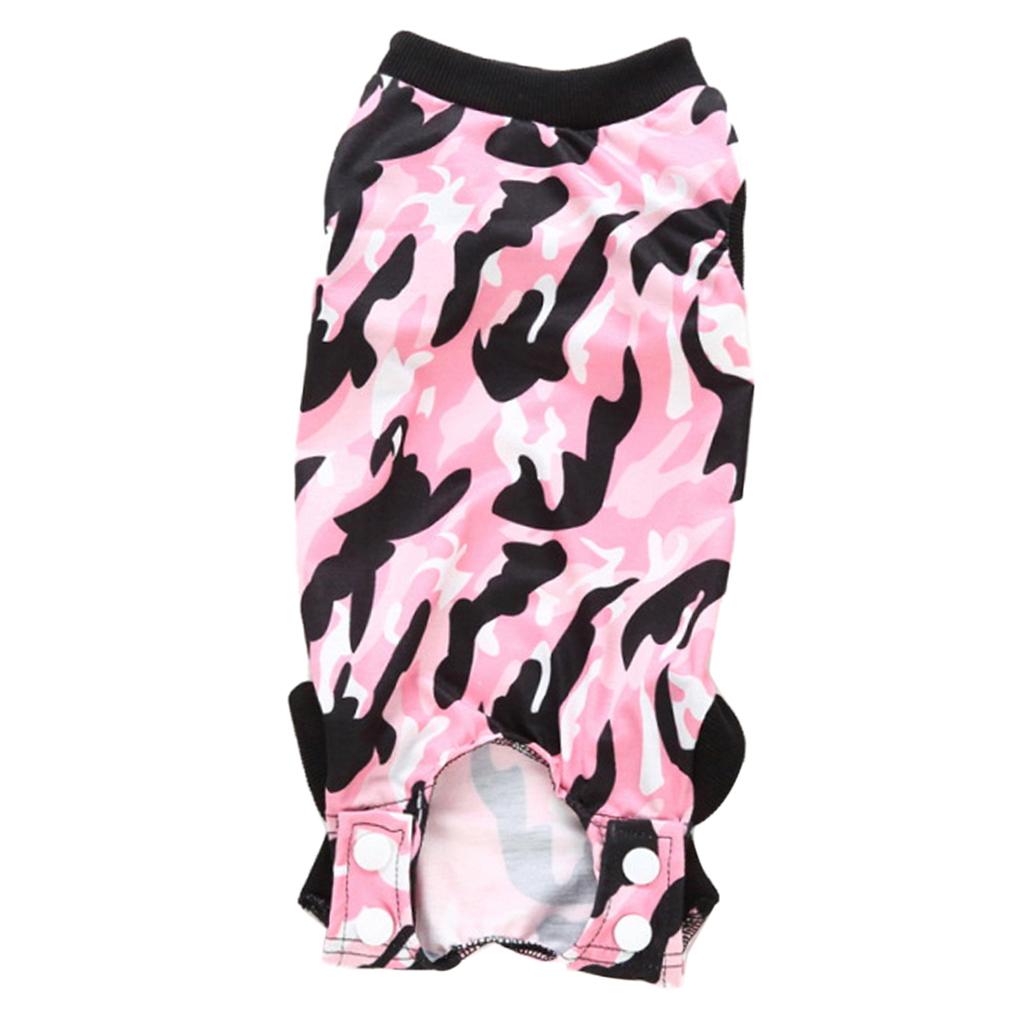 Max Pet Dog / Cat Recovery Suit Surgery Wound Protective Clothes Pink Camo L