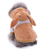 Max Pet Puppy Dog Comfortable Rabbit Shape Jacket Warm Plush Coat Apricot