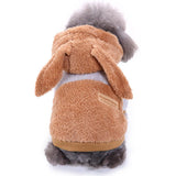 Max Pet Puppy Dog Comfortable Rabbit Shape Jacket Warm Plush Coat Apricot