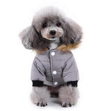 Max Pet Dog Cat Hooded Jacket Winter Warm Windproof Plush Hat Coat Gray