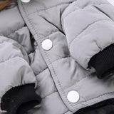 Max Pet Dog Cat Hooded Jacket Winter Warm Windproof Plush Hat Coat Gray