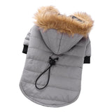 Max Pet Dog Cat Hooded Jacket Winter Warm Windproof Plush Hat Coat Gray