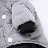 Max Pet Dog Cat Hooded Jacket Winter Warm Windproof Plush Hat Coat Gray