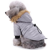 Max Pet Dog Cat Hooded Jacket Winter Warm Windproof Plush Hat Coat Gray