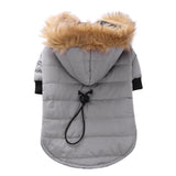 Max Pet Dog Cat Hooded Jacket Winter Warm Windproof Plush Hat Coat Gray