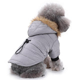 Max Pet Dog Cat Hooded Jacket Winter Warm Windproof Plush Hat Coat Gray