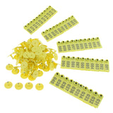 Max Plastic Livestock Ear Tag for Goat Sheep Pig Dog Number 1 to 100 Yellow