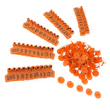 Max Plastic Livestock Ear Tag for Goat Sheep Pig Dog Number 1 to 100 Orange