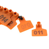 Max Plastic Livestock Ear Tag for Goat Sheep Pig Dog Number 1 to 100 Orange