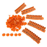 Max Plastic Livestock Ear Tag for Goat Sheep Pig Dog Number 1 to 100 Orange