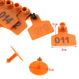 Max Plastic Livestock Ear Tag for Goat Sheep Pig Dog Number 1 to 100 Orange
