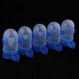 Max 5 Pcs Bird Pigeon Parrot Automatic Feeder Water Food Dispenser Blue S