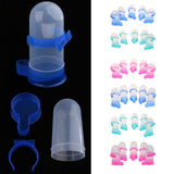 Max 5 Pcs Bird Pigeon Parrot Automatic Feeder Water Food Dispenser Blue S