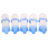 Max 5 Pcs Bird Pigeon Parrot Automatic Feeder Water Food Dispenser Blue L