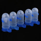 Max 5 Pcs Bird Pigeon Parrot Automatic Feeder Water Food Dispenser Blue L