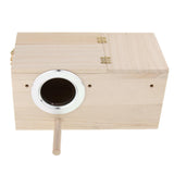 Max Wooden Cage Bird Parrot Parakeet Nest Small Animals House Large Left Open
