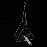 Max Clear Acrylic Bird Feeder Food Box Anti-scatter Parrot Feeder Triangular
