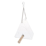 Max Clear Acrylic Bird Feeder Food Box Anti-scatter Parrot Feeder Triangular