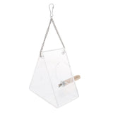 Max Clear Acrylic Bird Feeder Food Box Anti-scatter Parrot Feeder Triangular