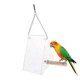 Max Clear Acrylic Bird Feeder Food Box Anti-scatter Parrot Feeder Triangular