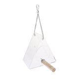 Max Clear Acrylic Bird Feeder Food Box Anti-scatter Parrot Feeder Triangular