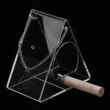 Max Clear Acrylic Bird Feeder Food Box Anti-scatter Parrot Feeder Triangular