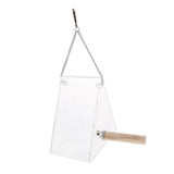 Max Clear Acrylic Bird Feeder Food Box Anti-scatter Parrot Feeder Triangular