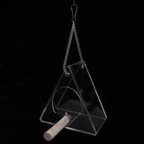 Max Clear Acrylic Bird Feeder Food Box Anti-scatter Parrot Feeder Triangular