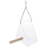 Max Clear Acrylic Bird Feeder Food Box Anti-scatter Parrot Feeder Triangular