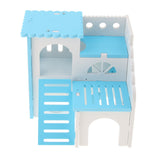 Max Hamster House Cages Wooden Small Animals Villa Hut Play Toy Blue
