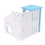 Max Hamster House Cages Wooden Small Animals Villa Hut Play Toy Blue