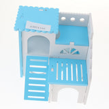 Max Hamster House Cages Wooden Small Animals Villa Hut Play Toy Blue