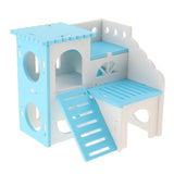 Max Hamster House Cages Wooden Small Animals Villa Hut Play Toy Blue