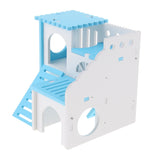Max Hamster House Cages Wooden Small Animals Villa Hut Play Toy Blue