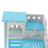 Max Hamster House Cages Wooden Small Animals Villa Hut Play Toy Blue