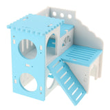Max Hamster House Cages Wooden Small Animals Villa Hut Play Toy Blue