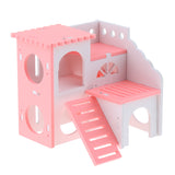 Max Hamster House Cages Wooden Small Animals Villa Hut Play Toy Pink