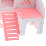 Max Hamster House Cages Wooden Small Animals Villa Hut Play Toy Pink