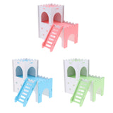 Max Hamster Hideout House Cabin Cages Wooden Villa Hut Play Toy Pink