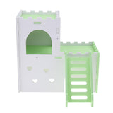 Max Hamster Hideout House Cabin Cages Wooden Villa Hut Play Toy Green
